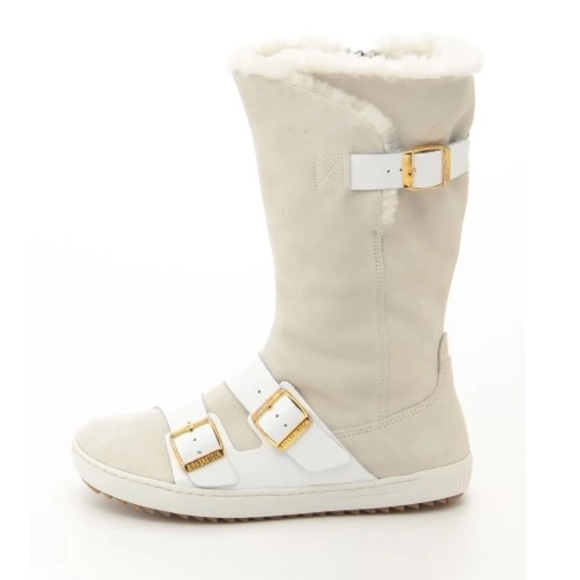 Danbury Shearling White Suede/Patent Leather Tall Boots - Picture 5 of 12